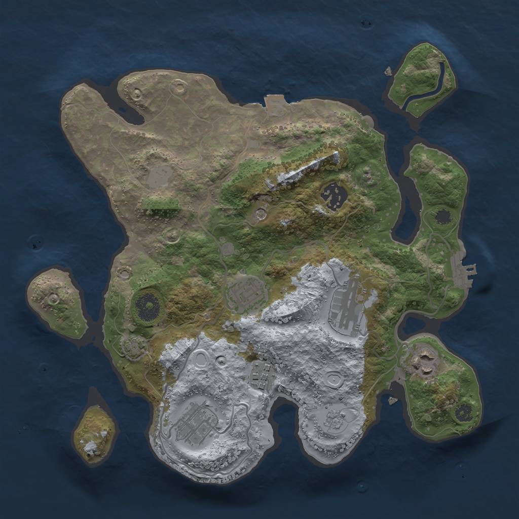 Rust Map: Procedural Map, Size: 3000, Seed: 15924, 13 Monuments