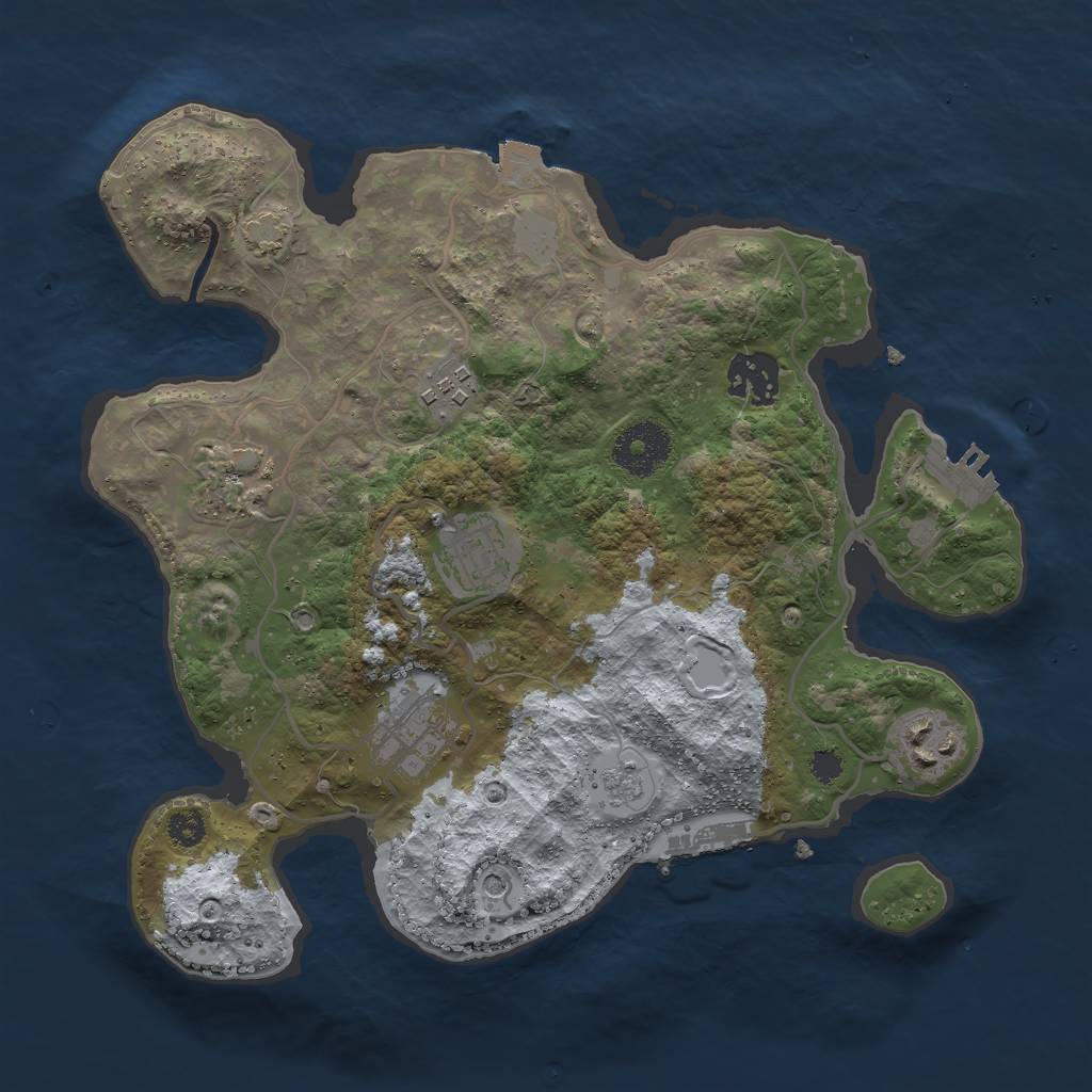 Rust Map: Procedural Map, Size: 3000, Seed: 527834, 14 Monuments