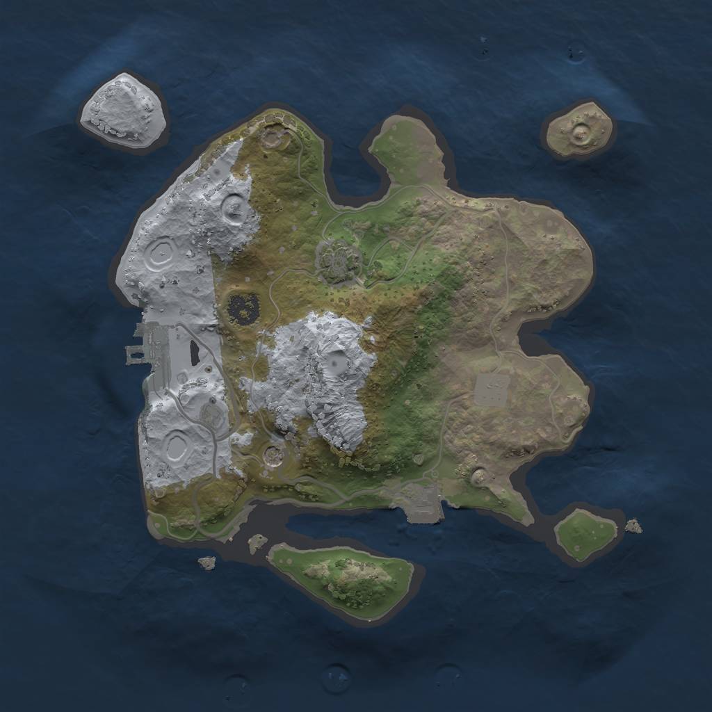 Rust Map: Procedural Map, Size: 2250, Seed: 698666609, 6 Monuments