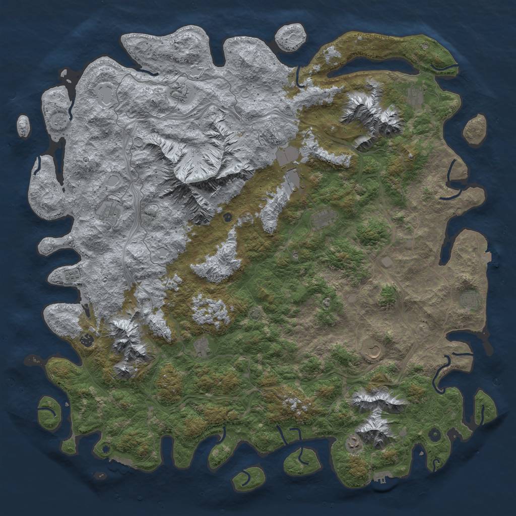 Rust Map: Procedural Map, Size: 6000, Seed: 60710196, 19 Monuments