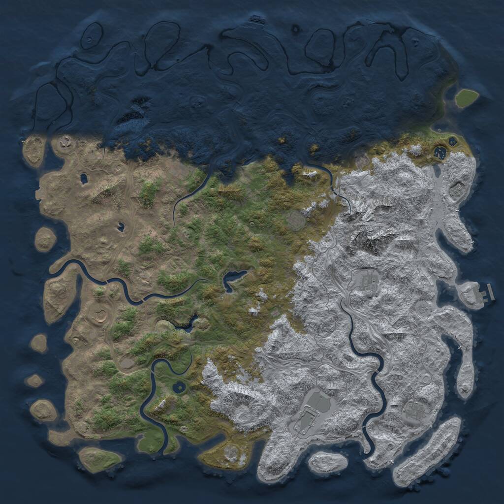Rust Map: Procedural Map, Size: 6000, Seed: 440638750, 17 Monuments