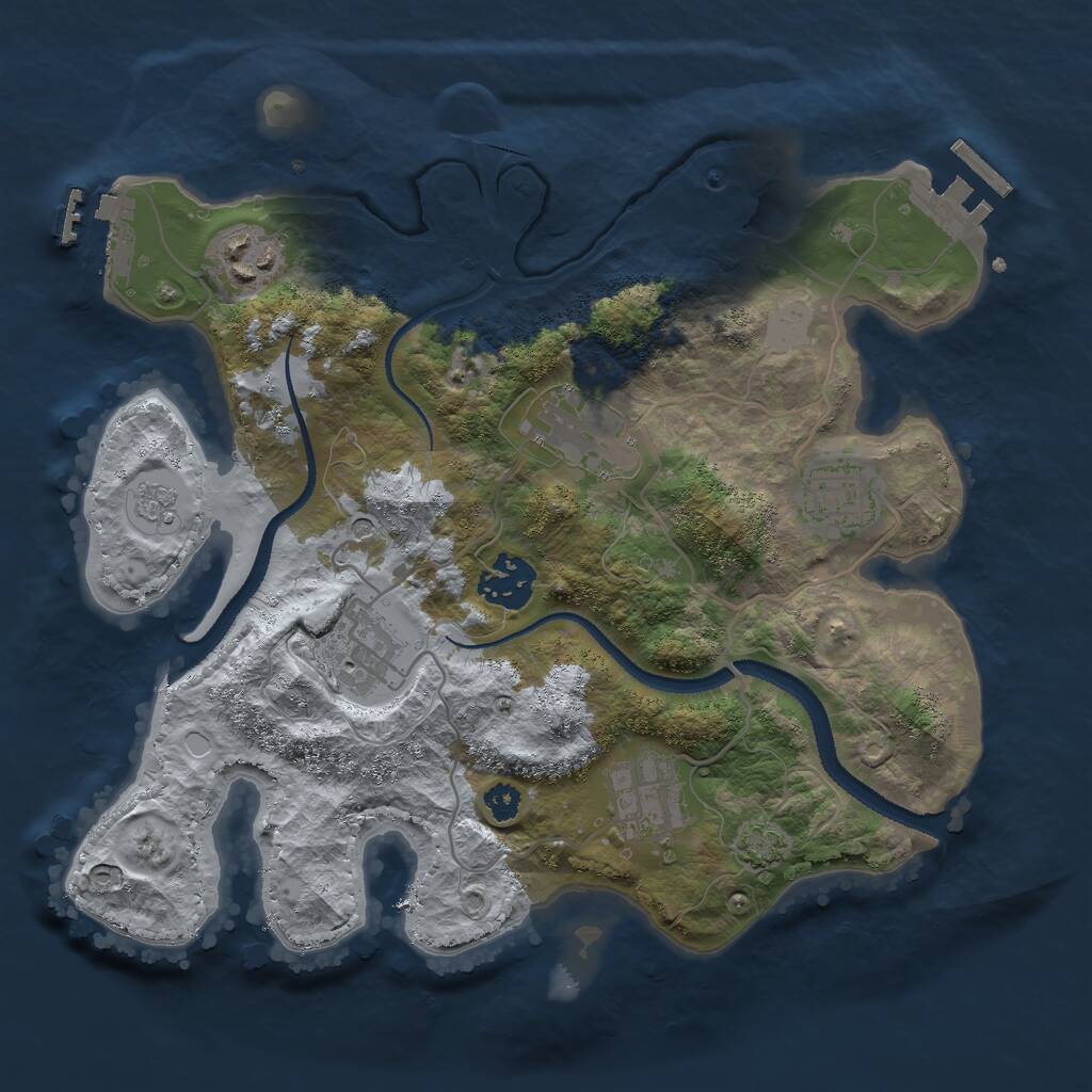 Rust Map: Procedural Map, Size: 3000, Seed: 1605831230, 12 Monuments