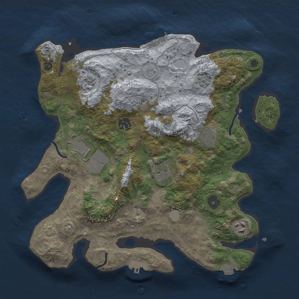 Rust Map: Procedural Map, Size: 3500, Seed: 1833265891, 15 Monuments