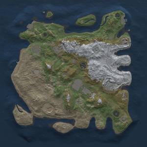 Thumbnail Rust Map: Procedural Map, Size: 3500, Seed: 533162802, 16 Monuments