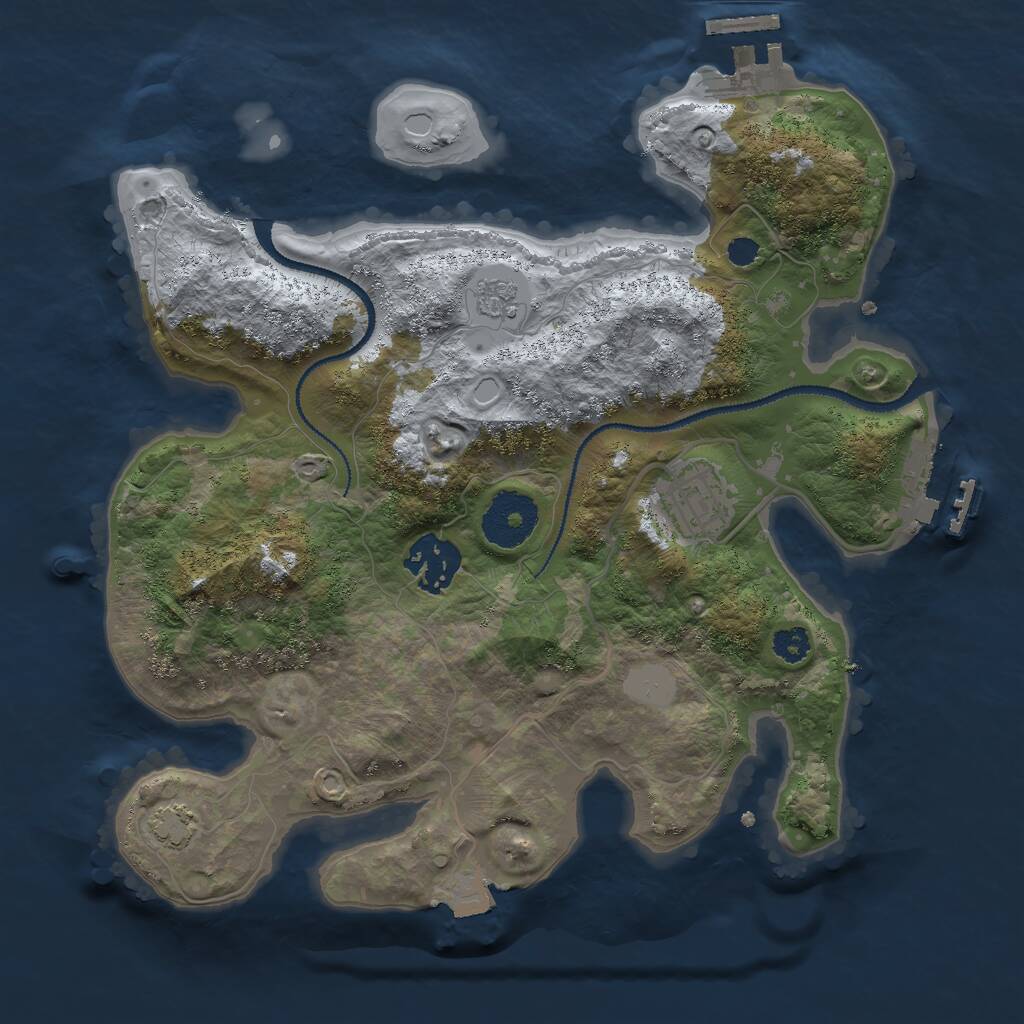 Rust Map: Procedural Map, Size: 2800, Seed: 1262371801, 7 Monuments