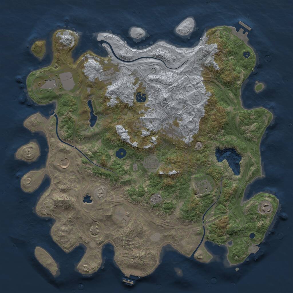 Rust Map: Procedural Map, Size: 4250, Seed: 7224, 16 Monuments