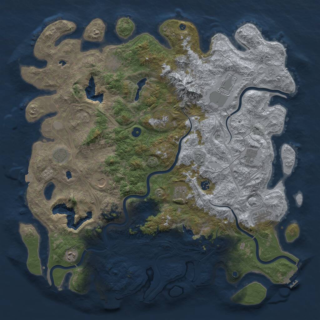 Rust Map: Procedural Map, Size: 5000, Seed: 1721115768, 17 Monuments