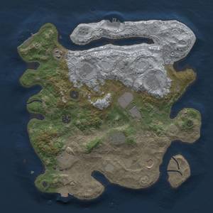 Thumbnail Rust Map: Procedural Map, Size: 3500, Seed: 8732, 17 Monuments