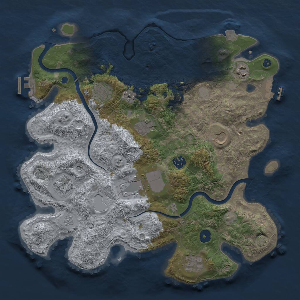 Rust Map: Procedural Map, Size: 3650, Seed: 8030064, 15 Monuments