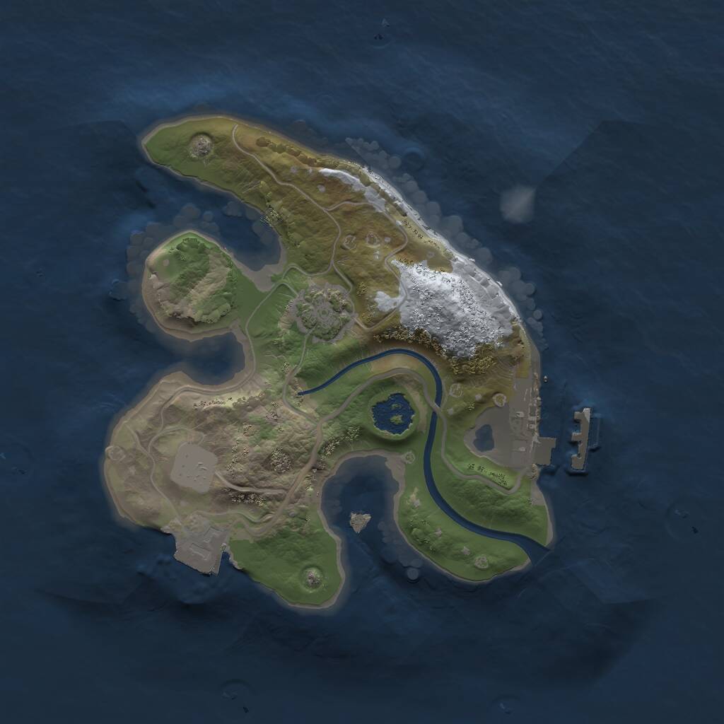 Rust Map: Procedural Map, Size: 1800, Seed: 671357949, 3 Monuments