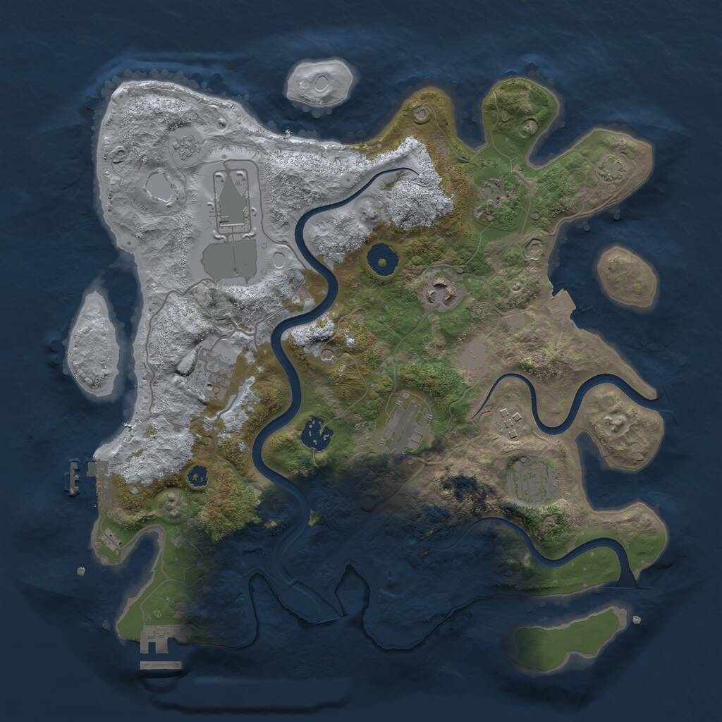 Rust Map: Procedural Map, Size: 3500, Seed: 4561111, 14 Monuments