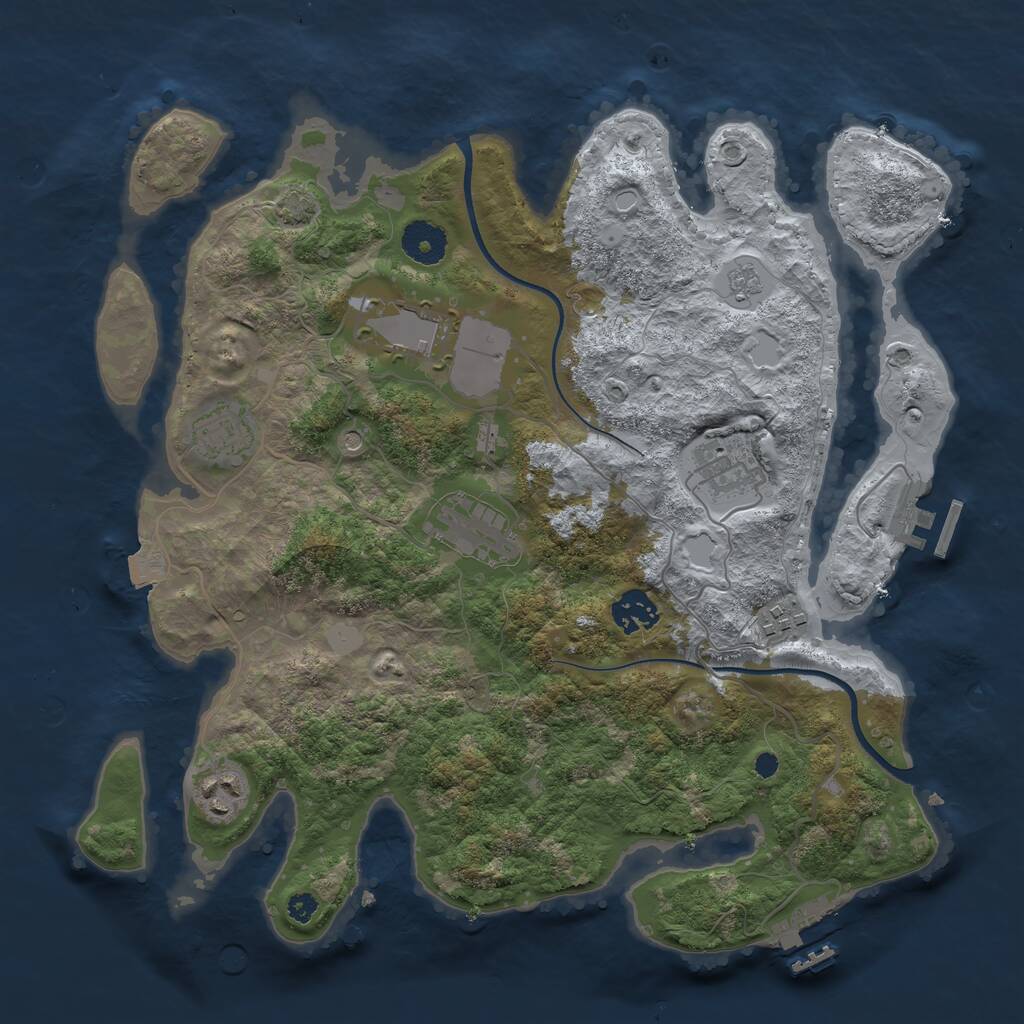 Rust Map: Procedural Map, Size: 3500, Seed: 56785432, 13 Monuments