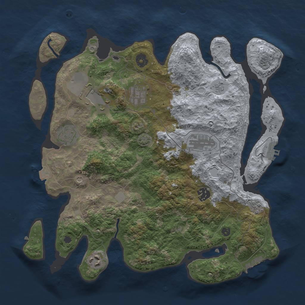 Rust Map: Procedural Map, Size: 3500, Seed: 56785432, 15 Monuments