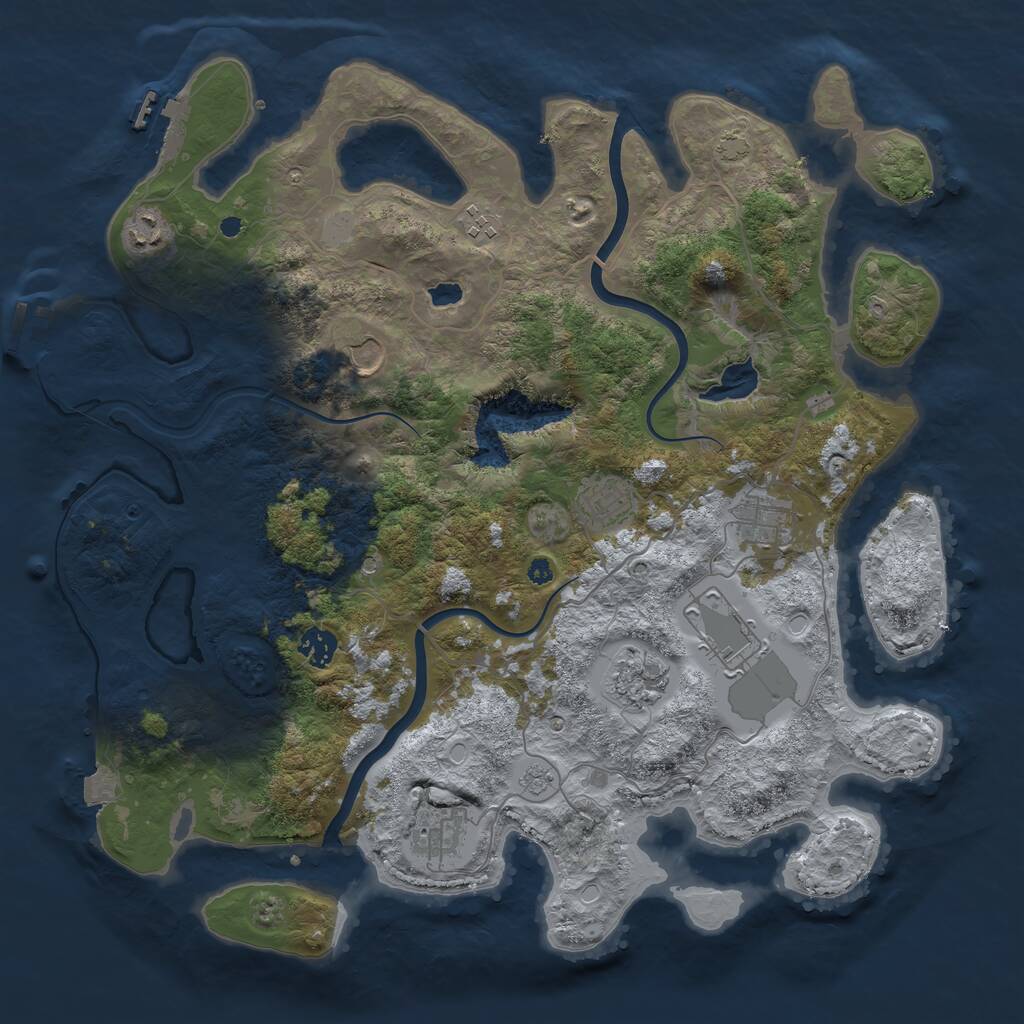 Rust Map: Procedural Map, Size: 4000, Seed: 1841177337, 15 Monuments