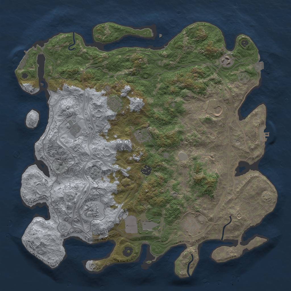 Rust Map: Procedural Map, Size: 4250, Seed: 16842, 18 Monuments