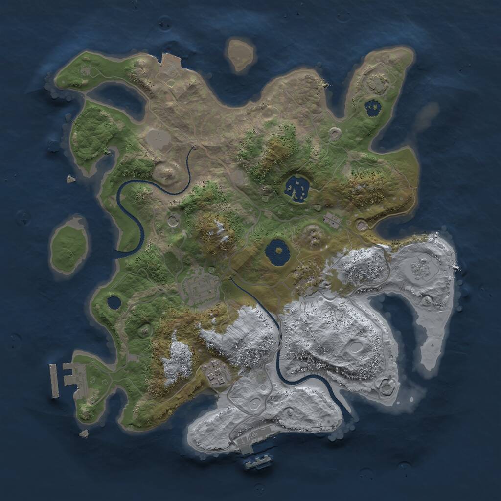 Rust Map: Procedural Map, Size: 3000, Seed: 8912, 10 Monuments