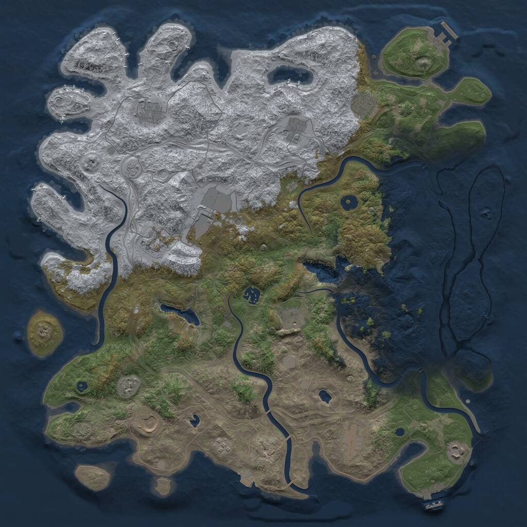 Rust Map: Procedural Map, Size: 4800, Seed: 12464, 17 Monuments