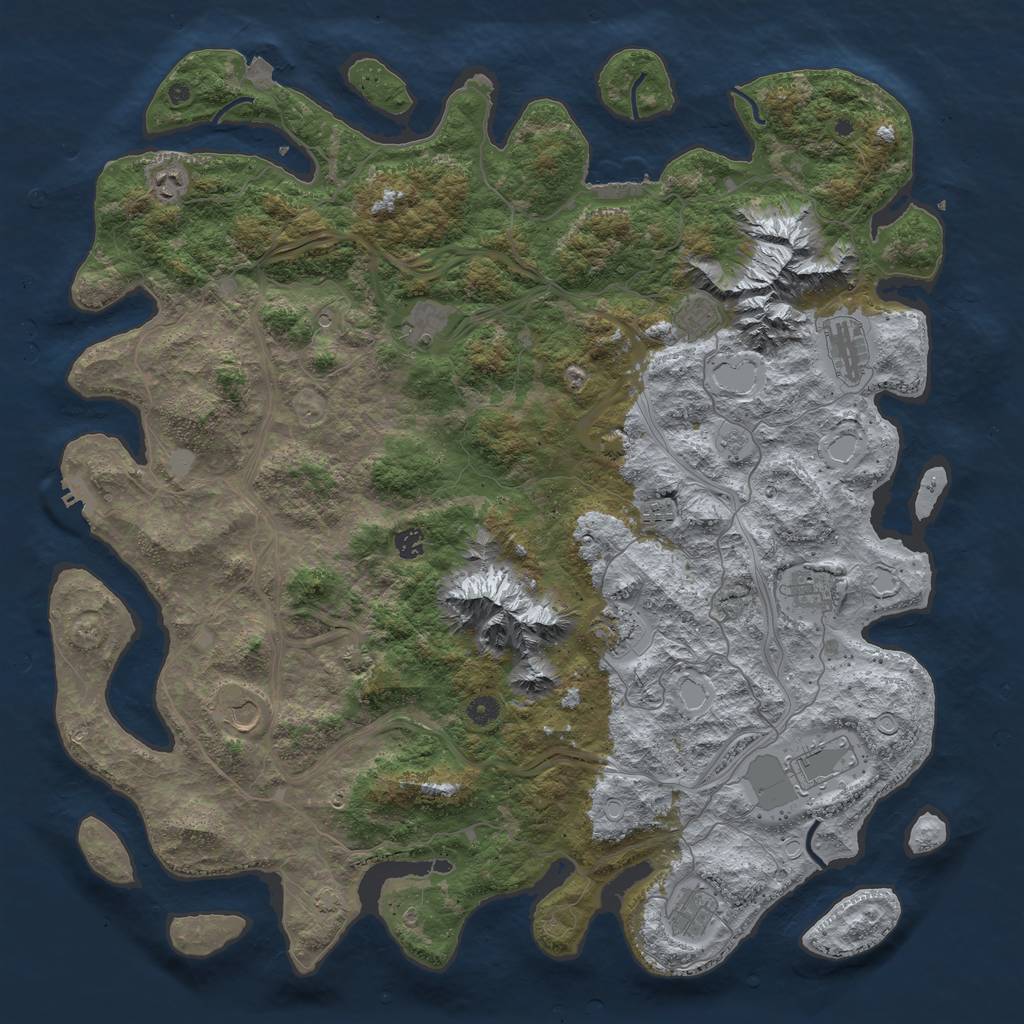 Rust Map: Procedural Map, Size: 5000, Seed: 15801580, 19 Monuments