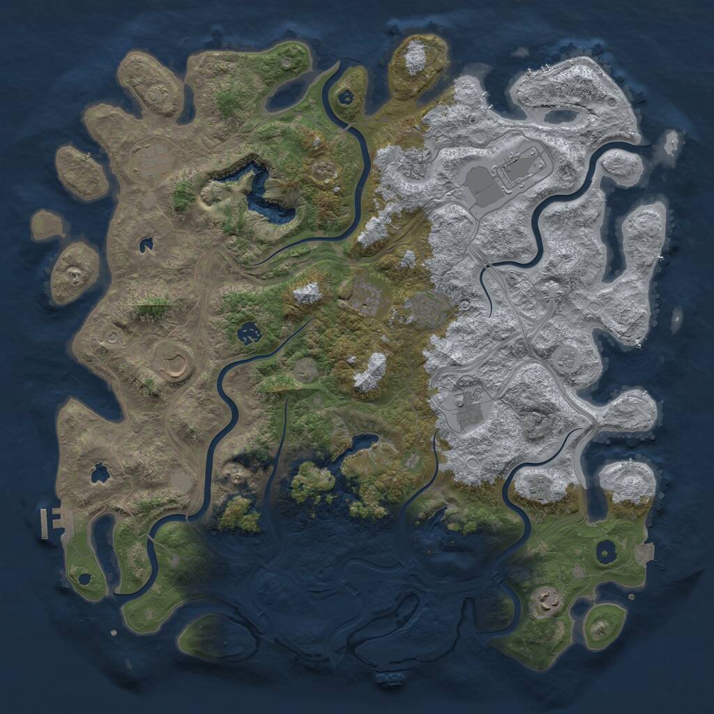 Rust Map: Procedural Map, Size: 4750, Seed: 378148417, 16 Monuments