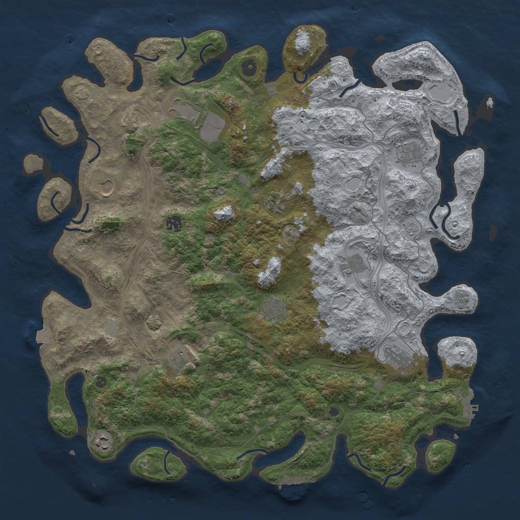 Rust Map: Procedural Map, Size: 4750, Seed: 378148417, 19 Monuments