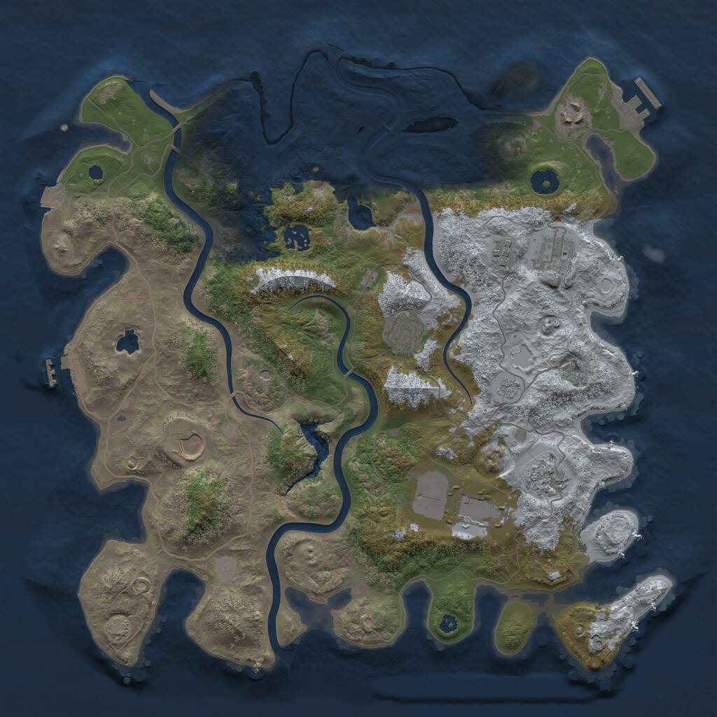 Rust Map: Procedural Map, Size: 4000, Seed: 54547, 14 Monuments