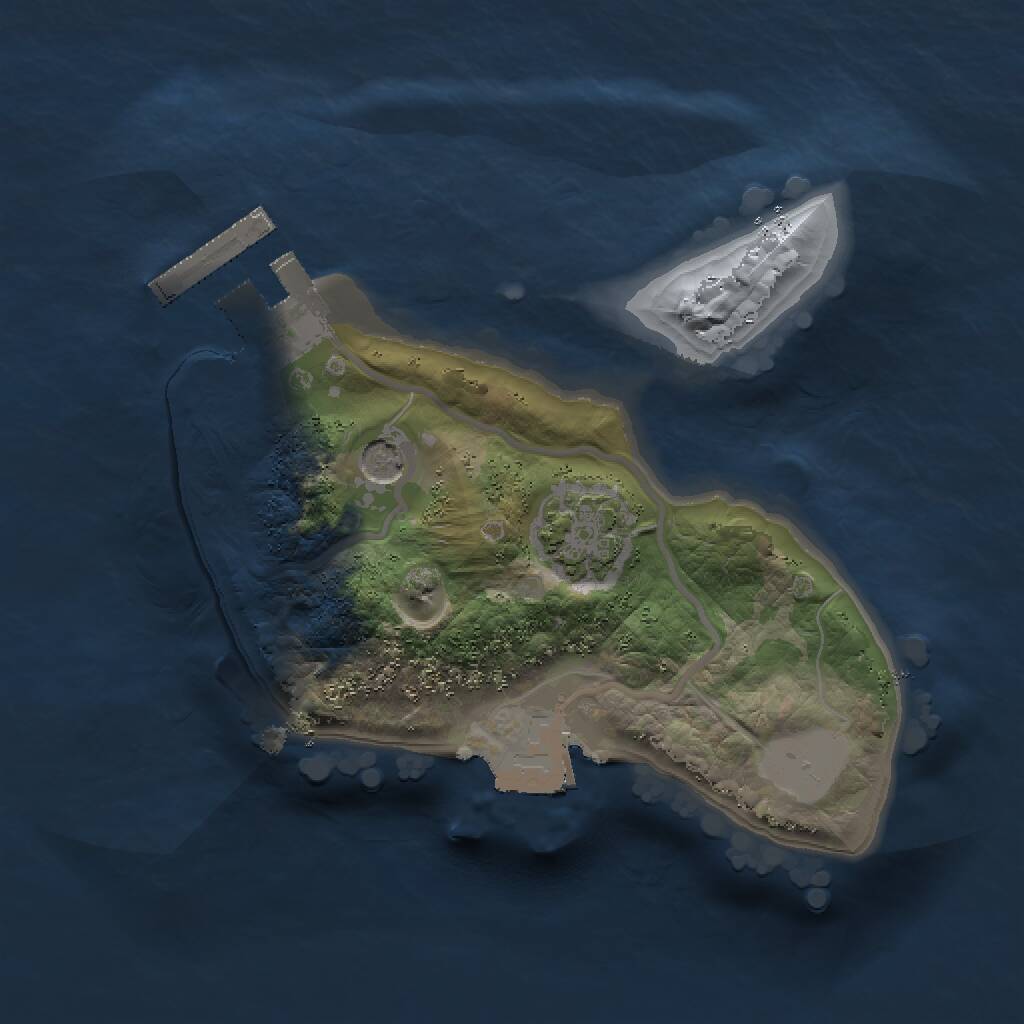 Rust Map: Procedural Map, Size: 1500, Seed: 1184550532, 4 Monuments
