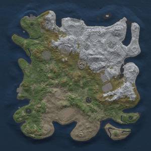 Thumbnail Rust Map: Procedural Map, Size: 3800, Seed: 943591895, 16 Monuments