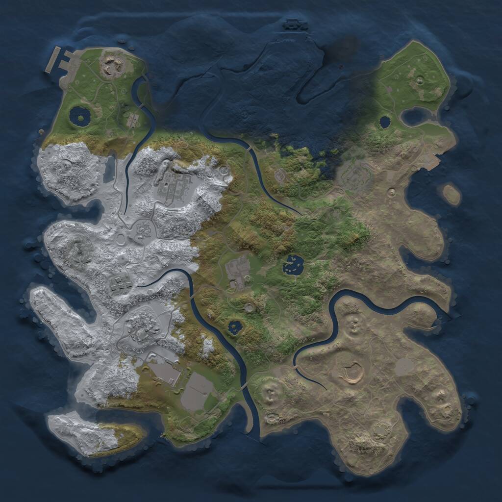 Rust Map: Procedural Map, Size: 3600, Seed: 21604, 15 Monuments