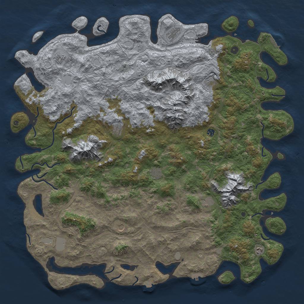 Rust Map: Procedural Map, Size: 6000, Seed: 28016, 19 Monuments