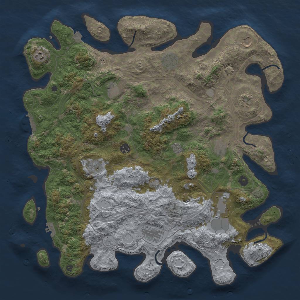 Rust Map: Procedural Map, Size: 4500, Seed: 1188389372, 19 Monuments