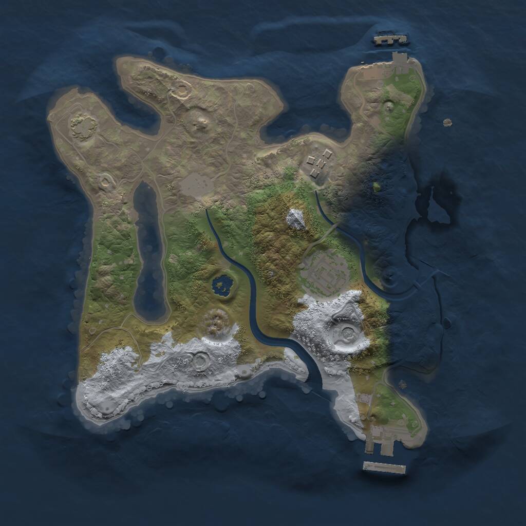 Rust Map: Procedural Map, Size: 2500, Seed: 380295656, 7 Monuments