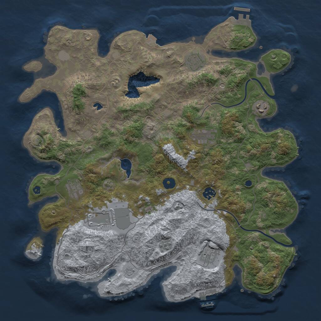 Rust Map: Procedural Map, Size: 4000, Seed: 1659867353, 14 Monuments