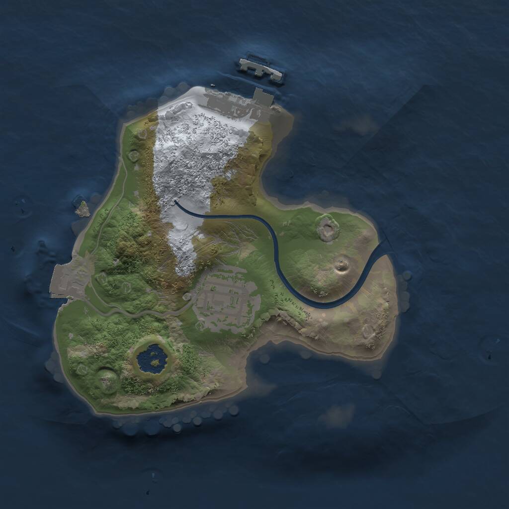 Rust Map: Procedural Map, Size: 1750, Seed: 1417137009, 3 Monuments