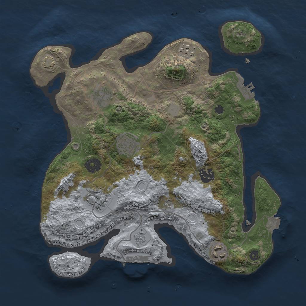 Rust Map: Procedural Map, Size: 3000, Seed: 1367394778, 14 Monuments