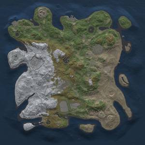 Thumbnail Rust Map: Procedural Map, Size: 3500, Seed: 49897866, 15 Monuments