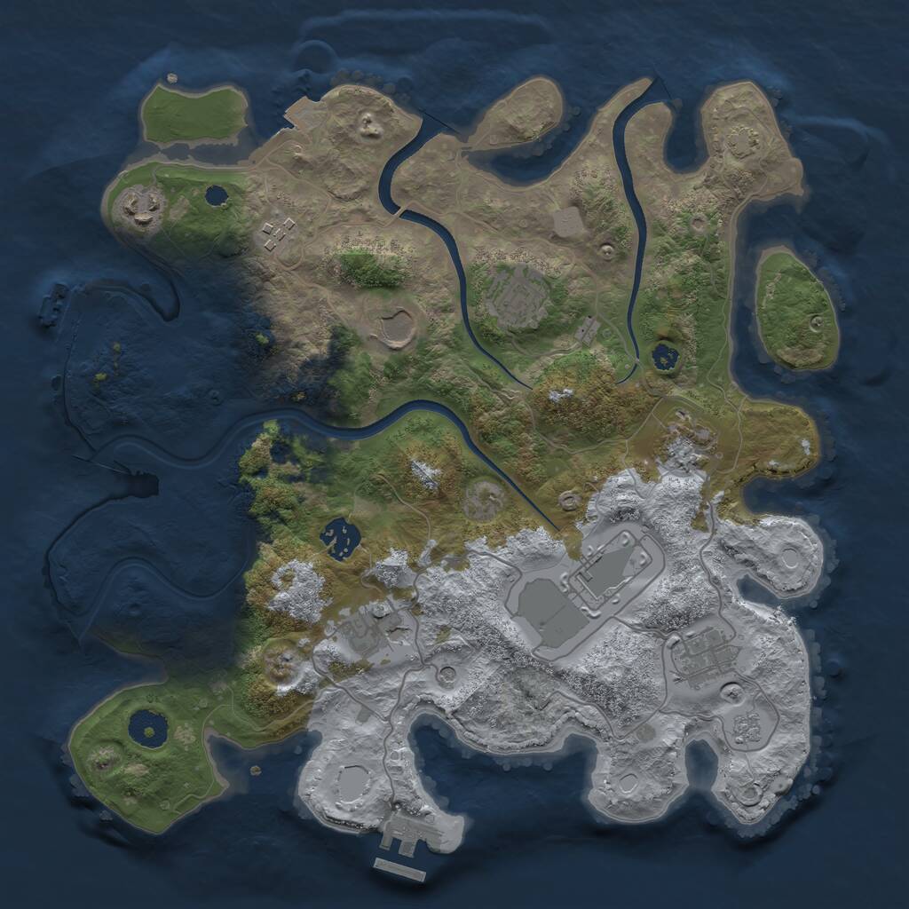 Rust Map: Procedural Map, Size: 3500, Seed: 325062168, 15 Monuments