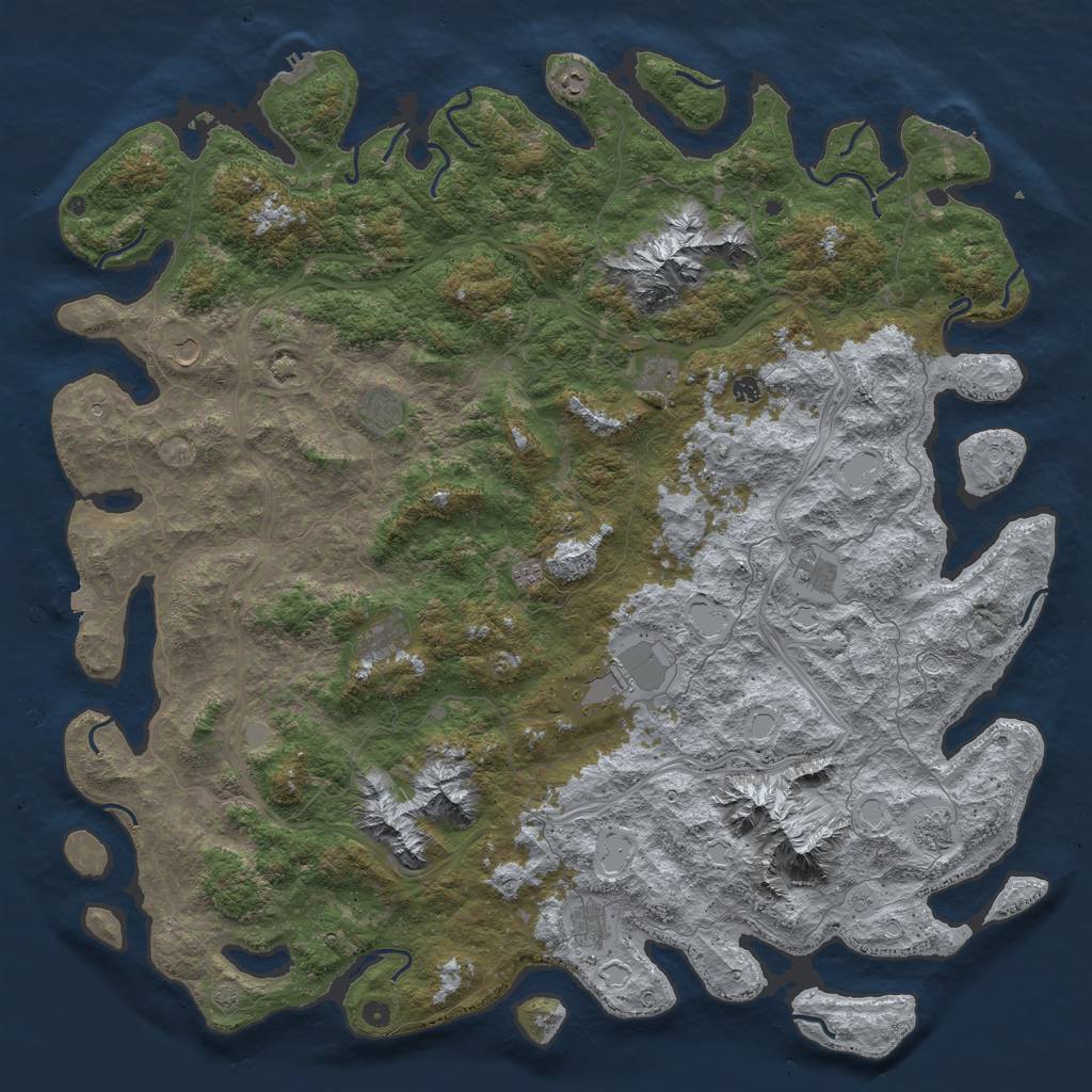 Rust Map: Procedural Map, Size: 6000, Seed: 422417463, 19 Monuments