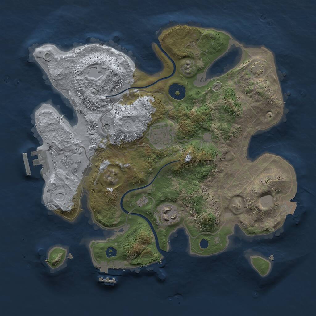 Rust Map: Procedural Map, Size: 2850, Seed: 1313131313, 8 Monuments