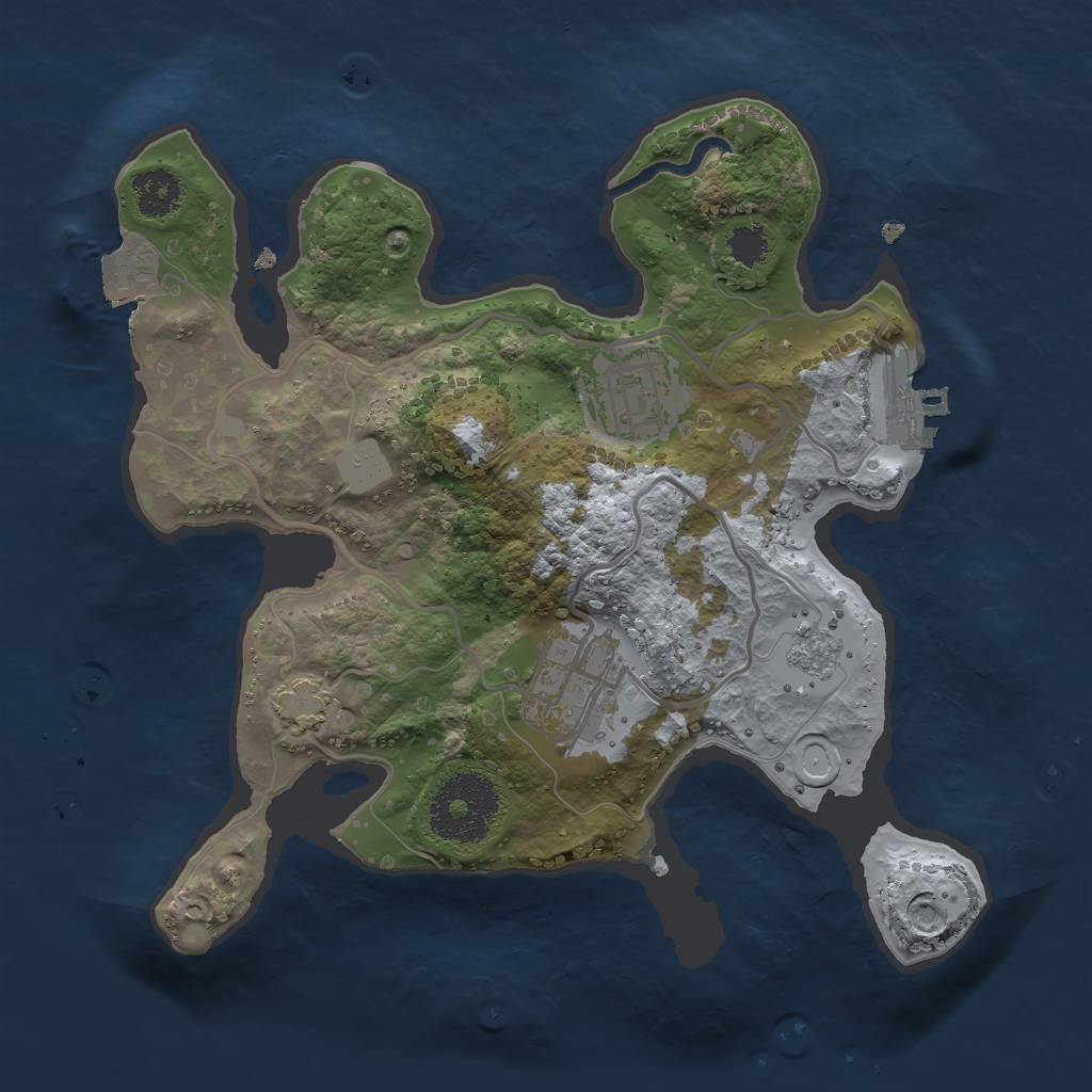 Rust Map: Procedural Map, Size: 2400, Seed: 1795611770, 8 Monuments