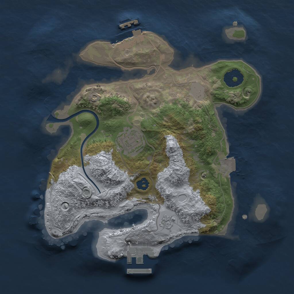 Rust Map: Procedural Map, Size: 2400, Seed: 1607512493, 5 Monuments