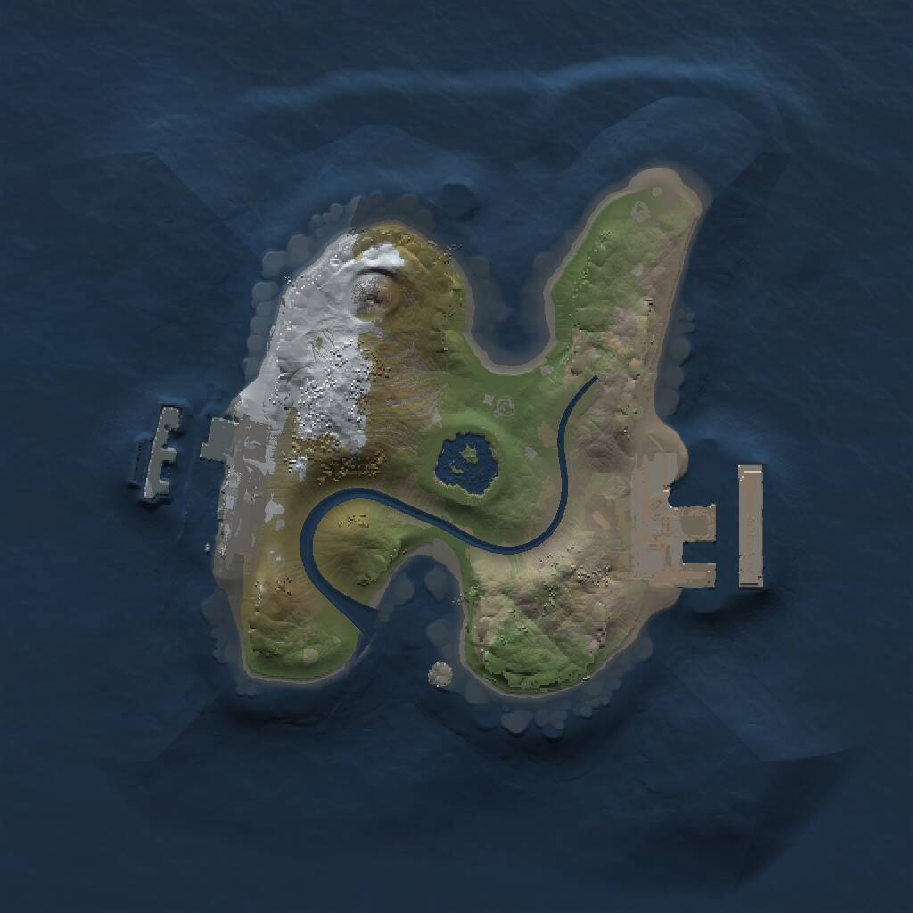 Rust Map: Procedural Map, Size: 1500, Seed: 53546, 3 Monuments