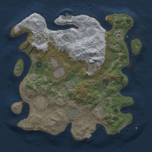 Thumbnail Rust Map: Procedural Map, Size: 3500, Seed: 1275769060, 17 Monuments