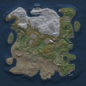 Thumbnail Rust Map: Procedural Map, Size: 3500, Seed: 1275769060, 14 Monuments