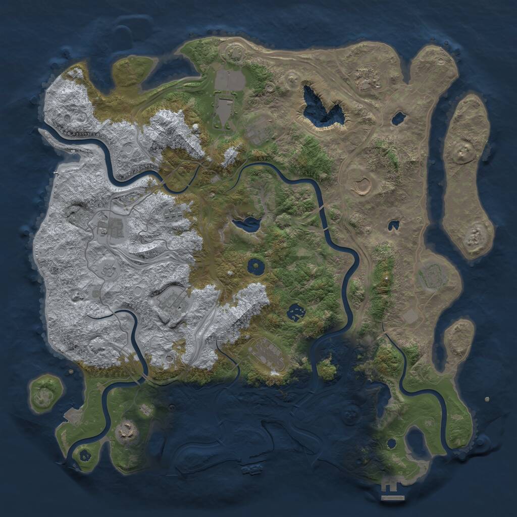 Rust Map: Procedural Map, Size: 4500, Seed: 1684775753, 17 Monuments