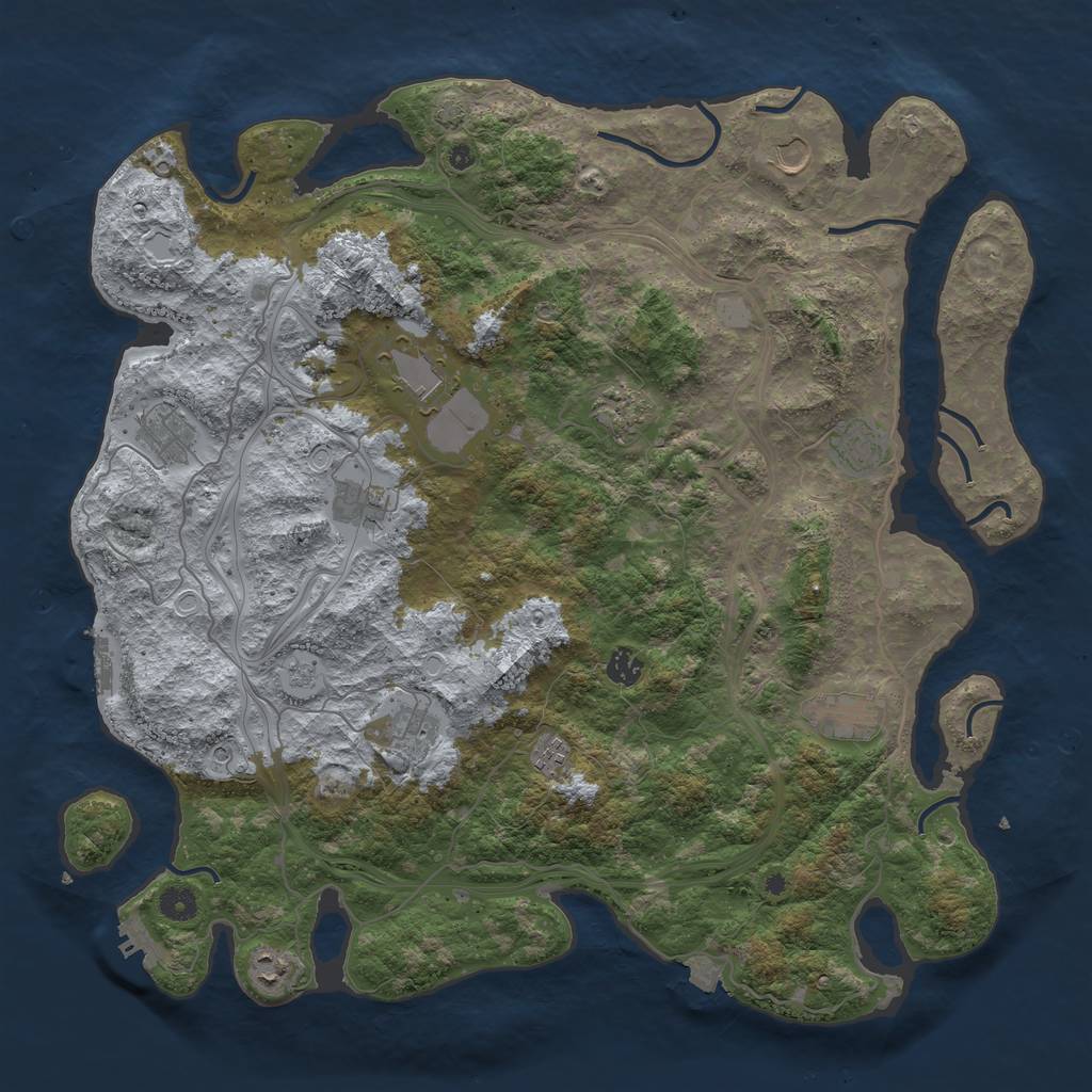 Rust Map: Procedural Map, Size: 4500, Seed: 1684775753, 19 Monuments