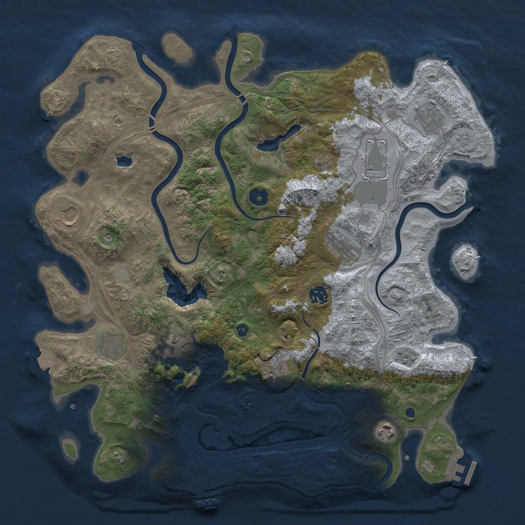 Rust Map: Procedural Map, Size: 4250, Seed: 952325054, 16 Monuments