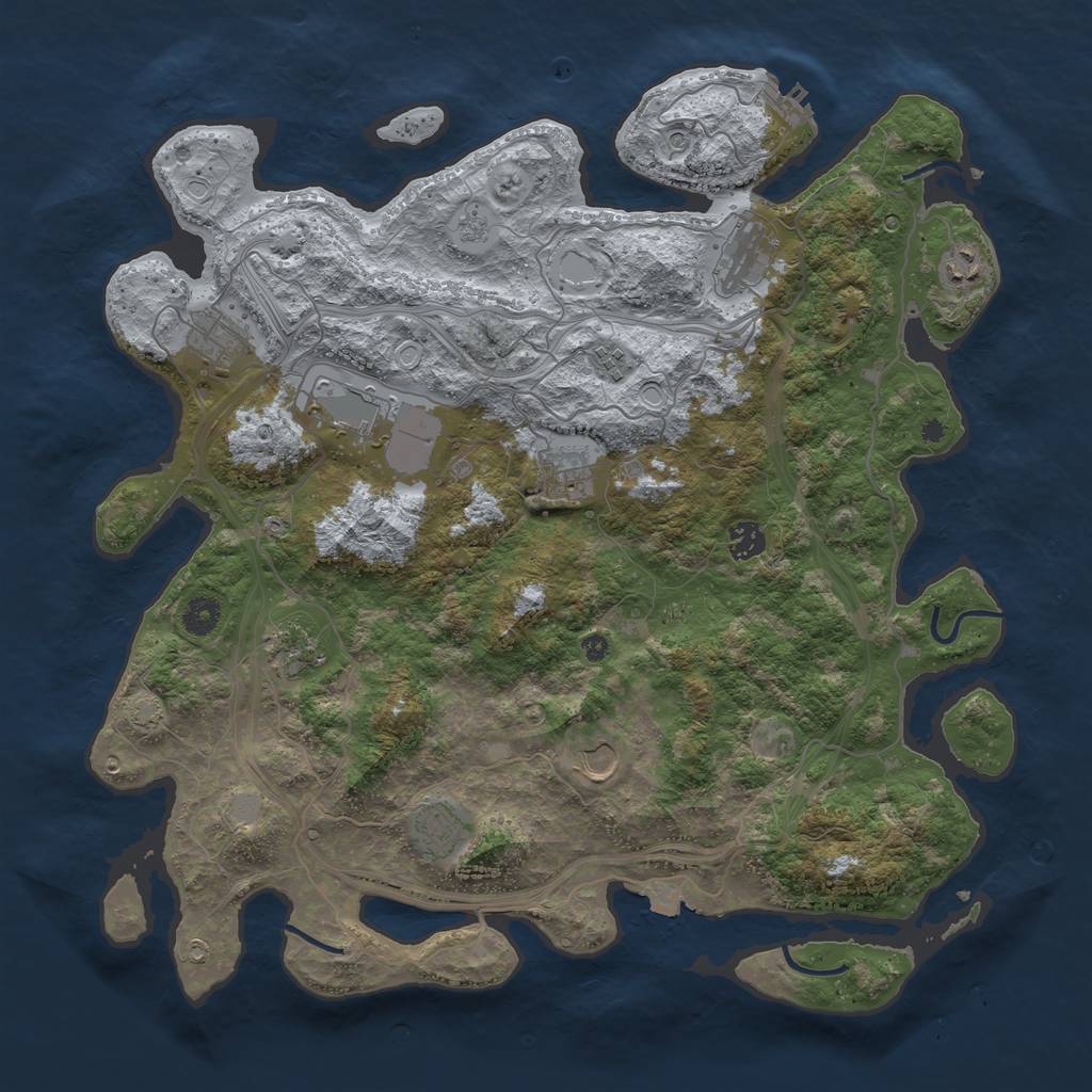 Rust Map: Procedural Map, Size: 4250, Seed: 1516104175, 17 Monuments