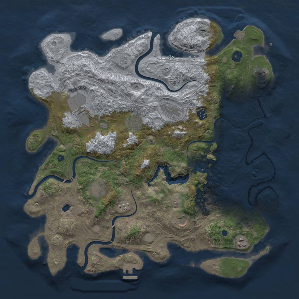 Rust Map: Procedural Map, Size: 4250, Seed: 1516104175, 13 Monuments