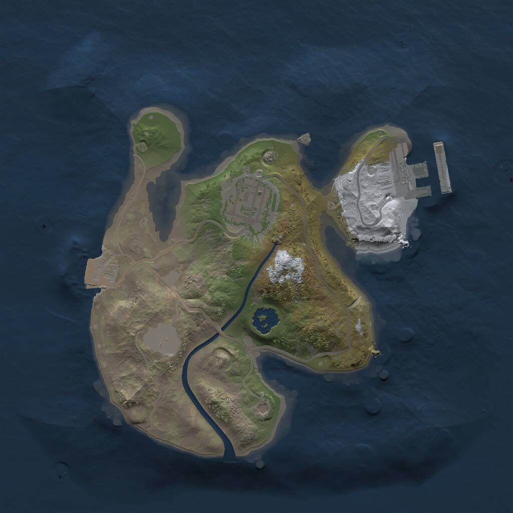 Rust Map: Procedural Map, Size: 2000, Seed: 1233423, 3 Monuments