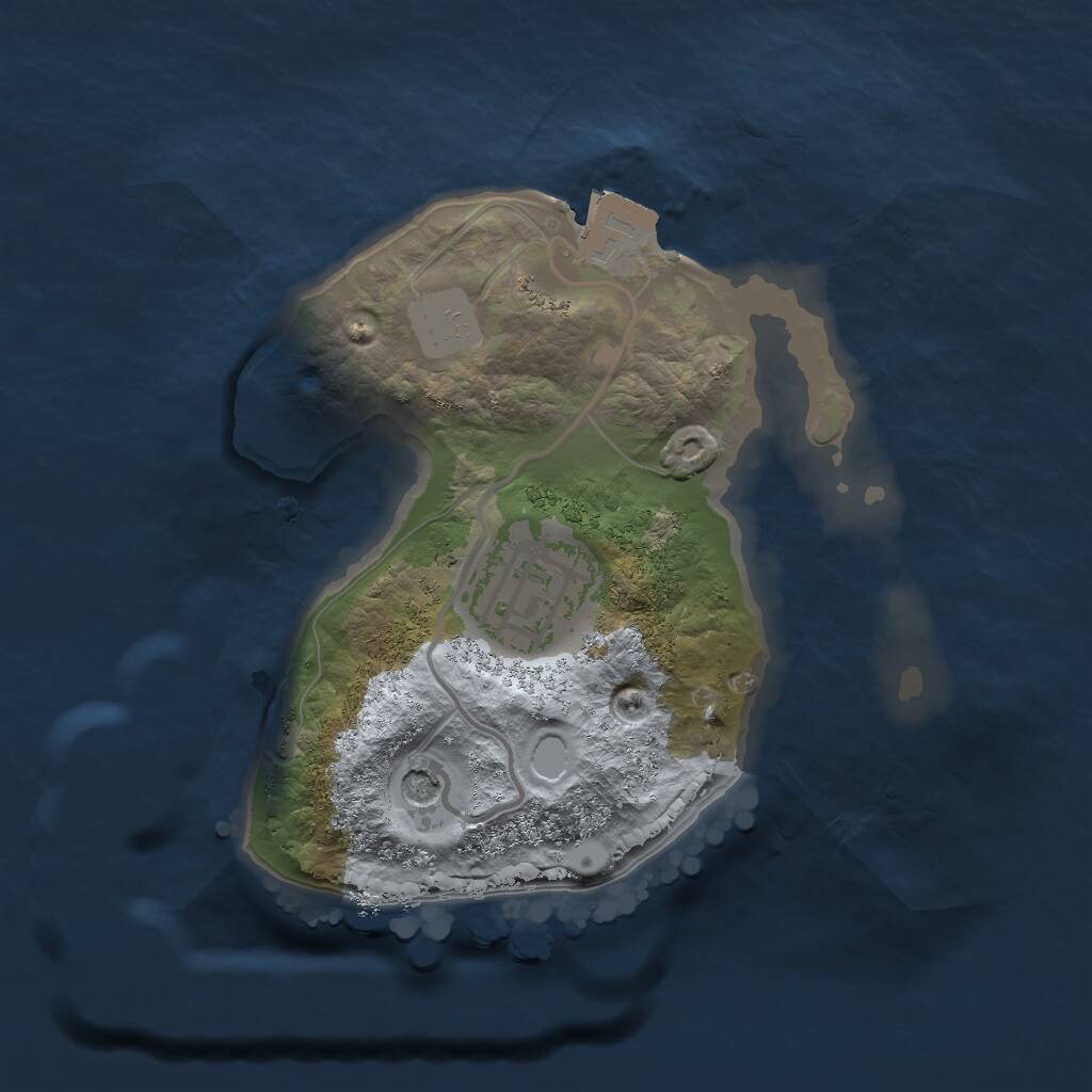 Rust Map: Procedural Map, Size: 1800, Seed: 44444, 3 Monuments